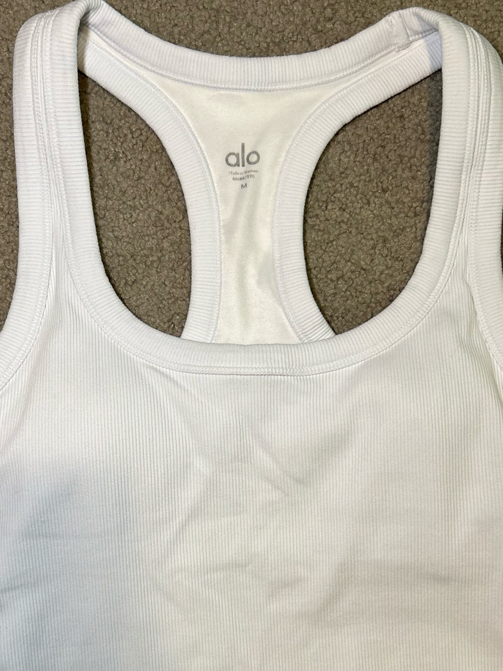 Alo Ribbed White Tank - Picture 2 of 5